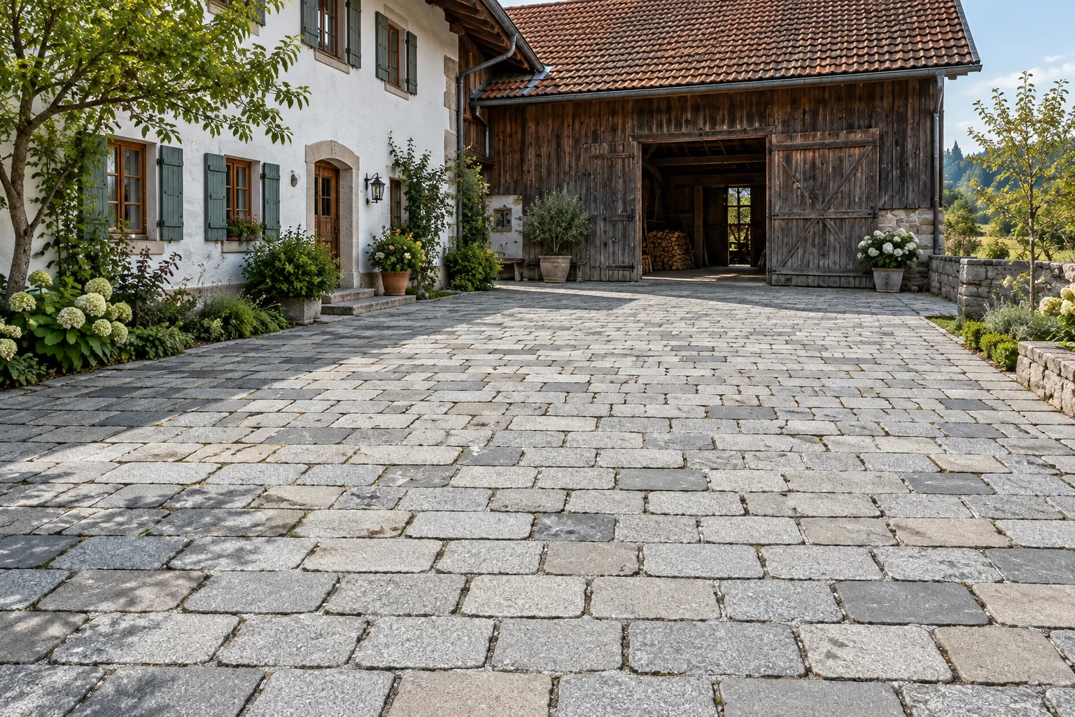 Granit Pflasterplatten gebraucht gesägt und gestrahlt 