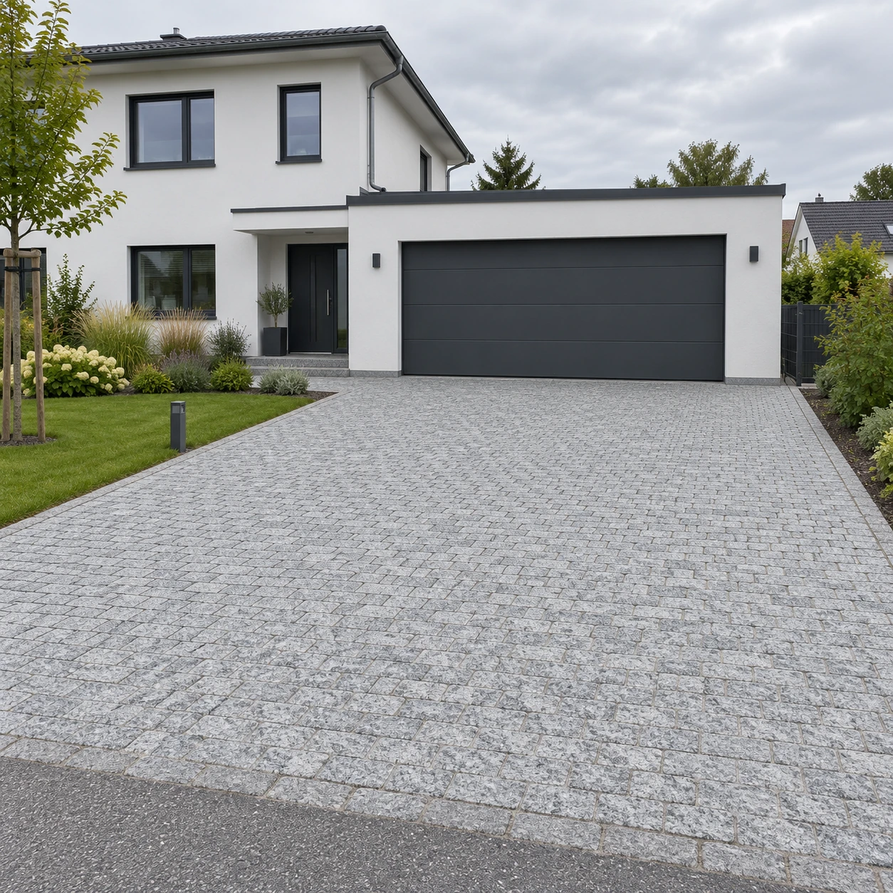 Granitpflaster Hellgrau gesägt & gestockt