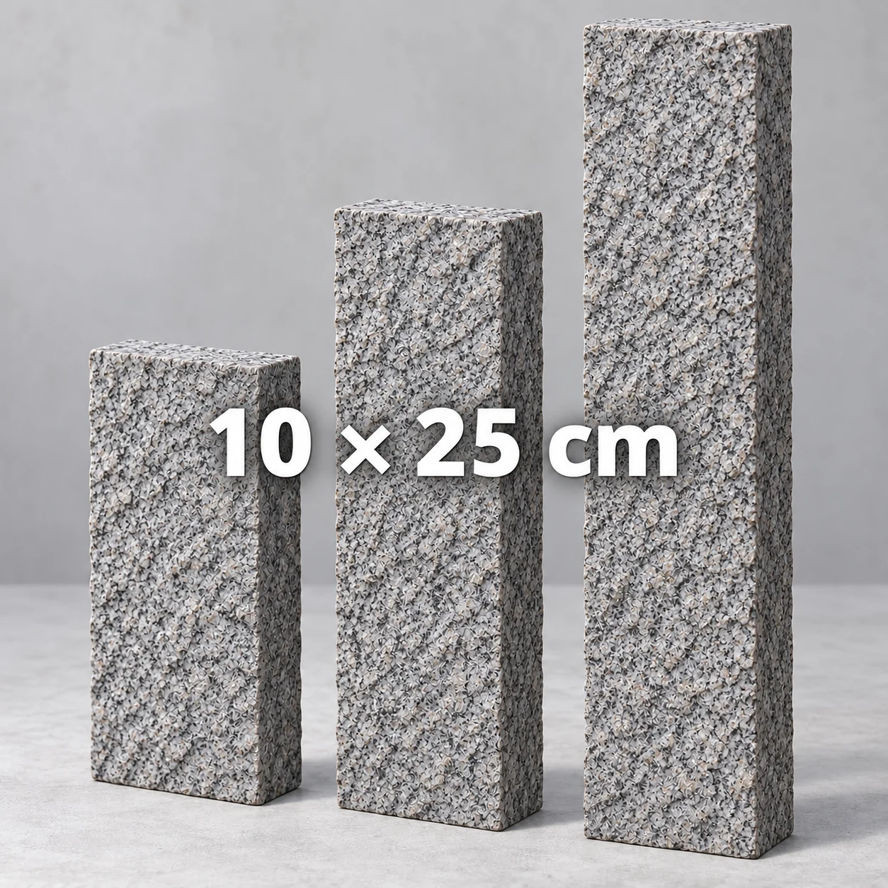 Granit Stele Grau gespitzt    10x25 cm 