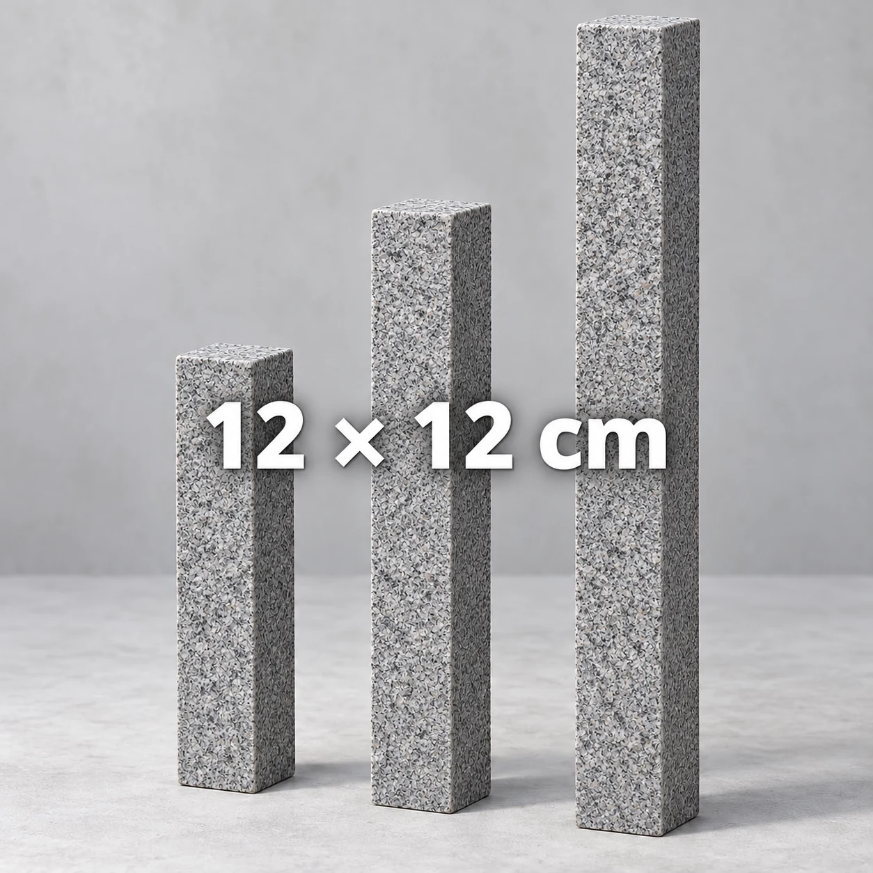 Granit Stele Grau geflammt 12x12 cm 