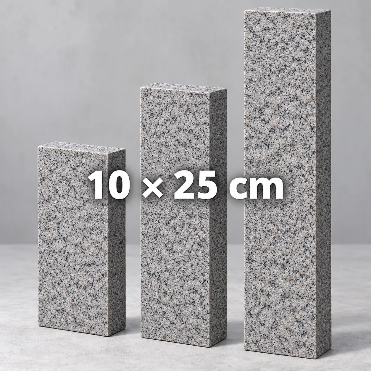 Granit Stele Grau geflammt 12x12 cm 