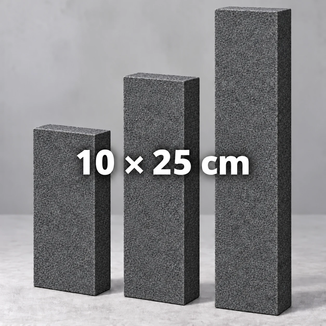 Granit Stele Dunkelgrau geflammt 12x12 cm 