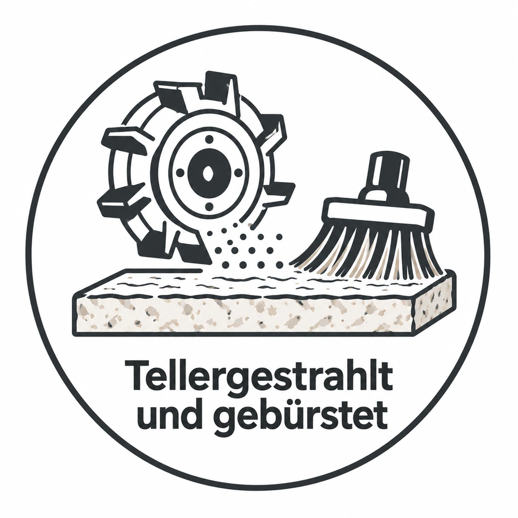 Tellergestrahlt & gebürstet