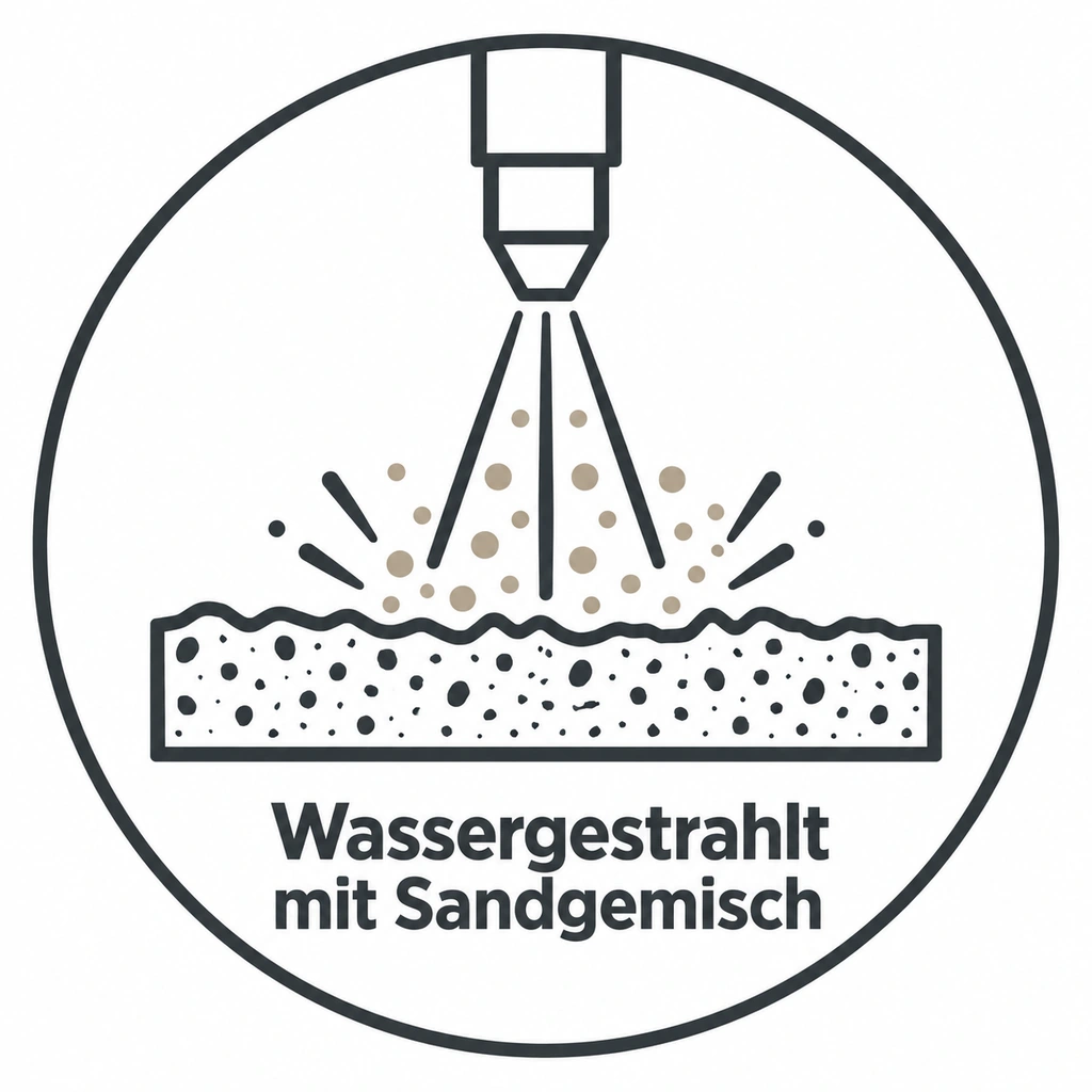 wassergestrahlt