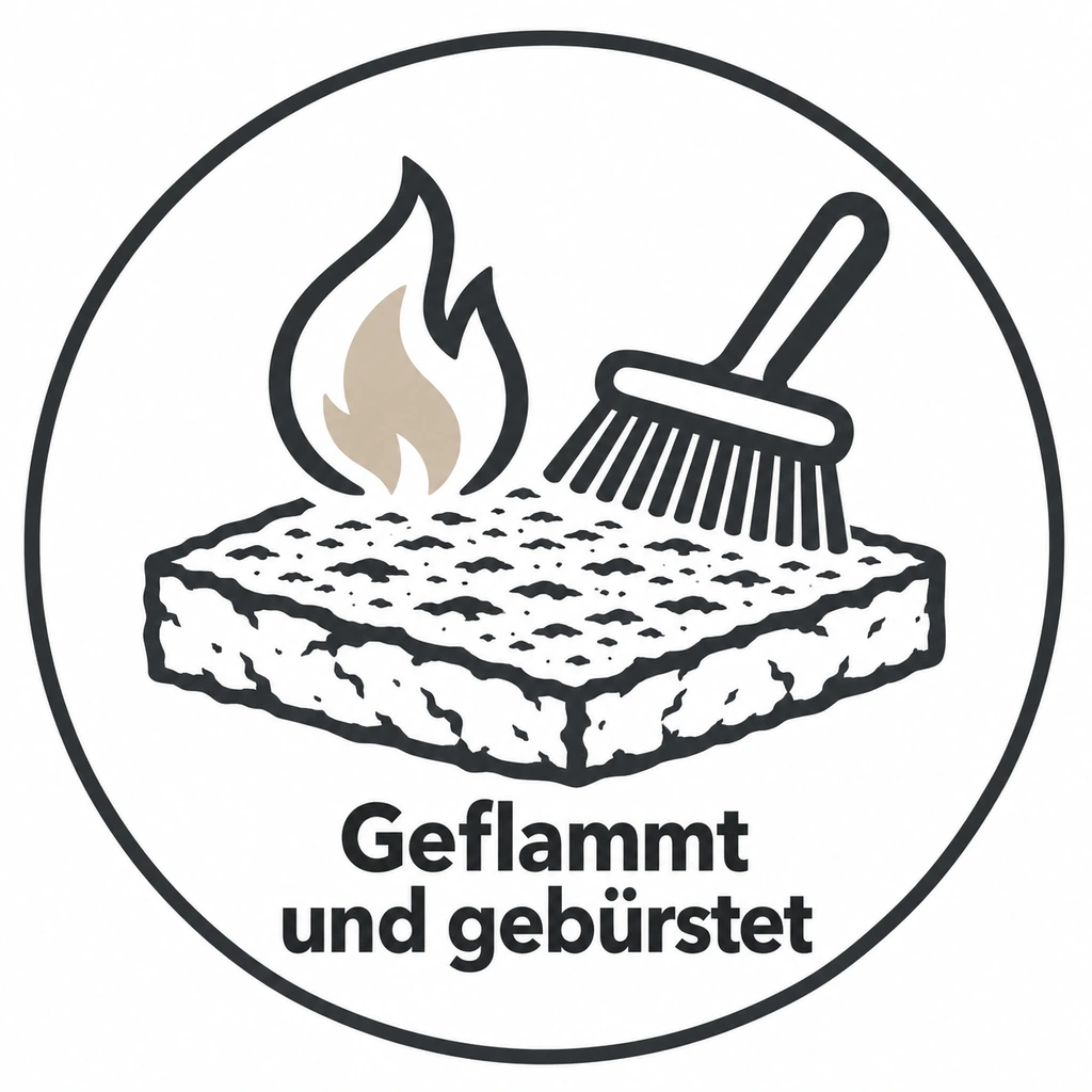 geflammt & gebürstet