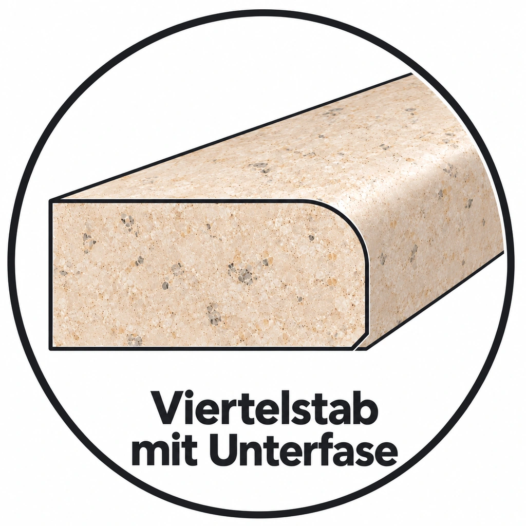Viertelstab mit Unterfase